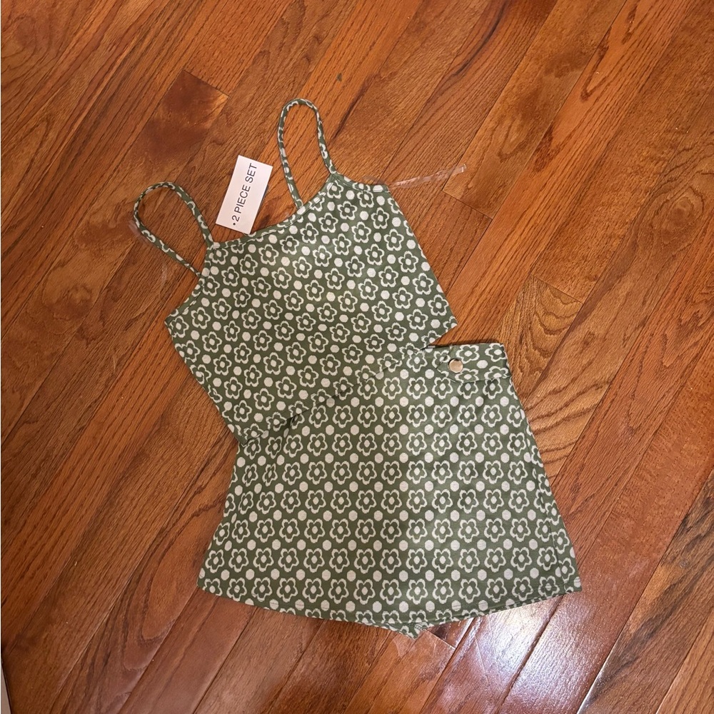 Aerie Green Floral Romper